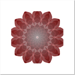 Peculiar Floral Pattern-Maroon Mandala Intricate Patterns Symmetrical Design -Koralle Posters and Art